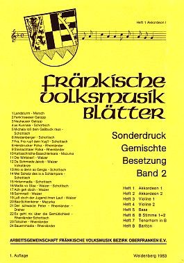 Fränkische Volksmusik Blätter Band 2. Sonderdruck gemischte Besetzung